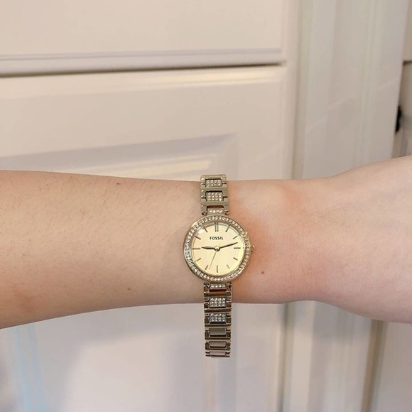 Fossil BQ3518 Mini Karli Three-Hand Gold-Tone Stainless Steel Watch - Picture 2 of 4